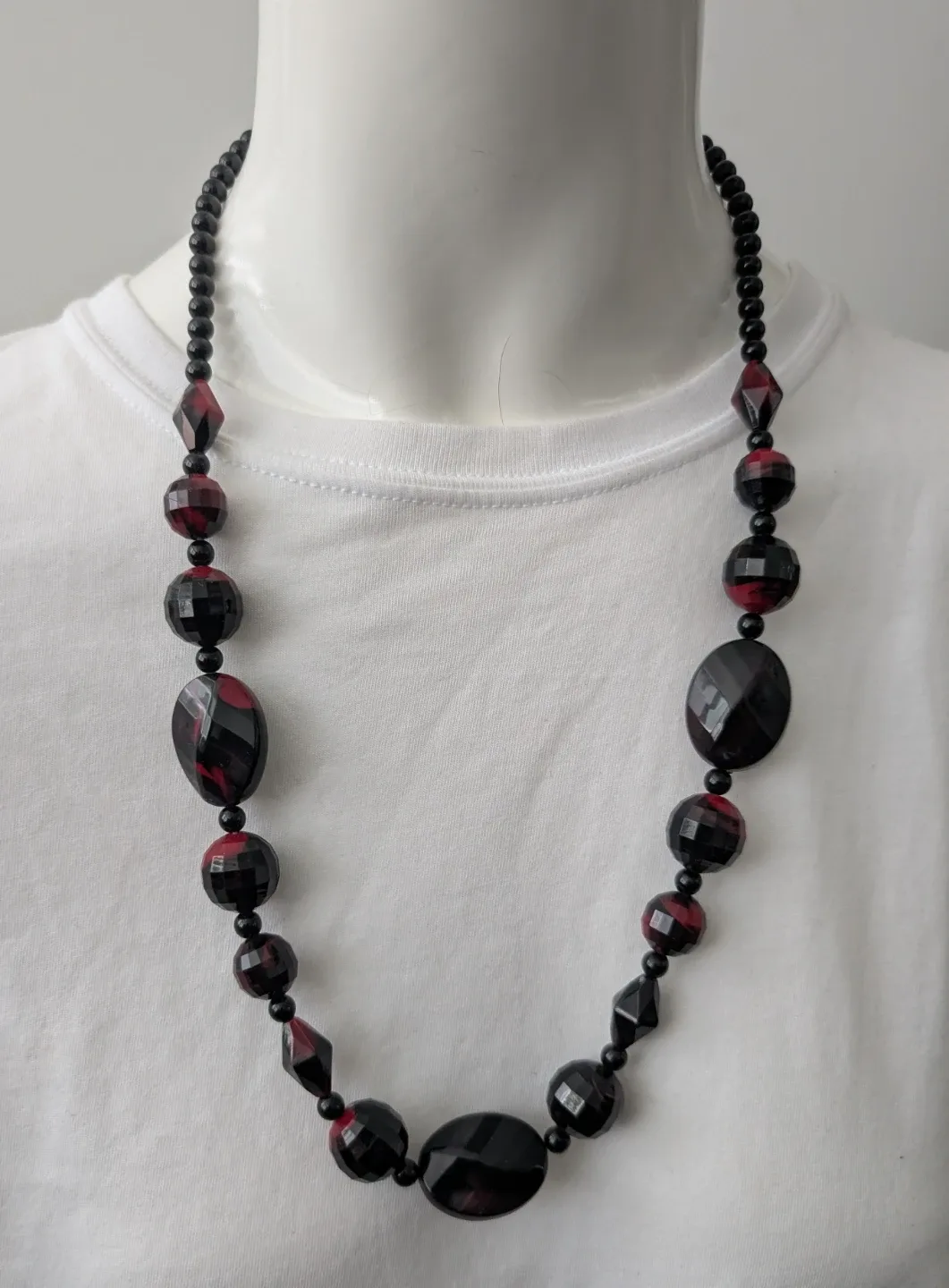 Black Resin Bead Necklace