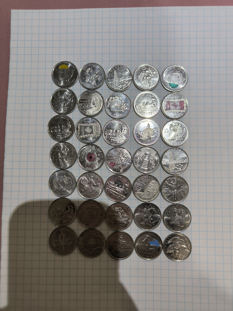 35 coin Canadian Commemorative Quarters - Collectible Set