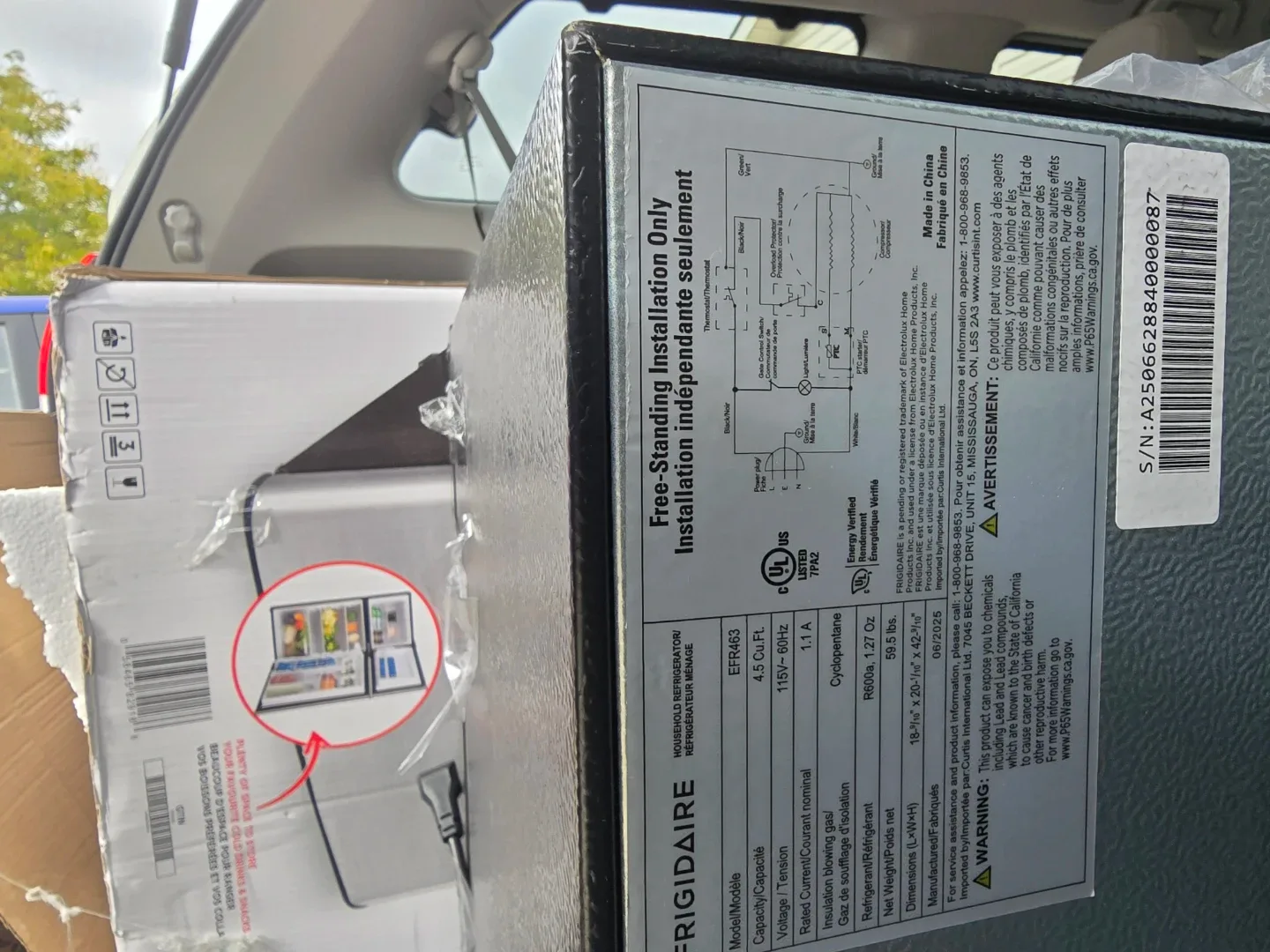 Refrigerator Stainless Steel Frigidaire 4.8 cubic liters image indicator(4)