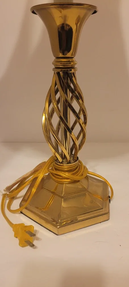 Pair of Gold Metal Twist Lamps image indicator(2)