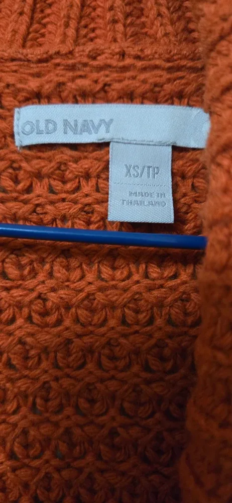 Old Navy XS Orange Knit Cardigan image indicator(3)