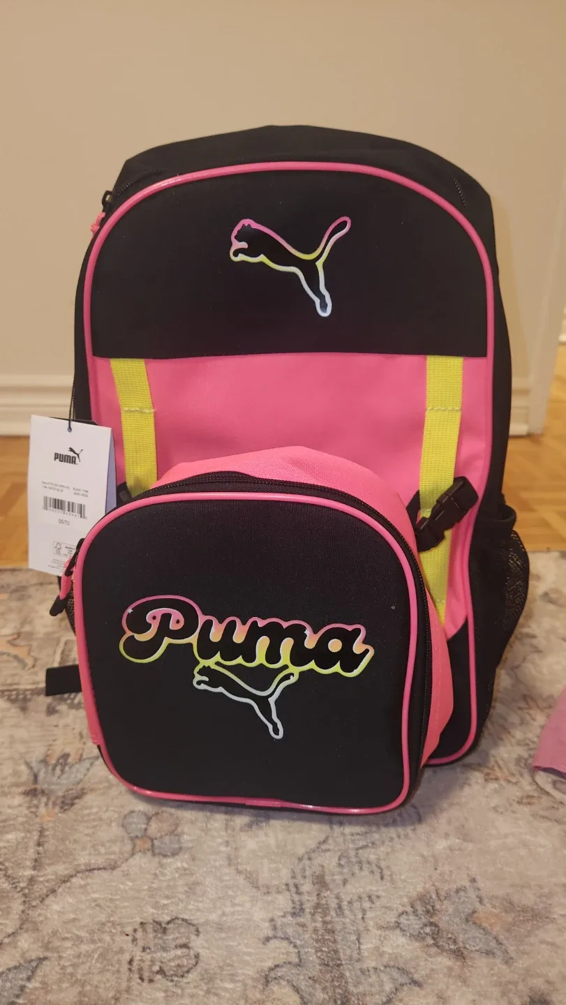 Puma Backpack and lunch bag - Black and Pink