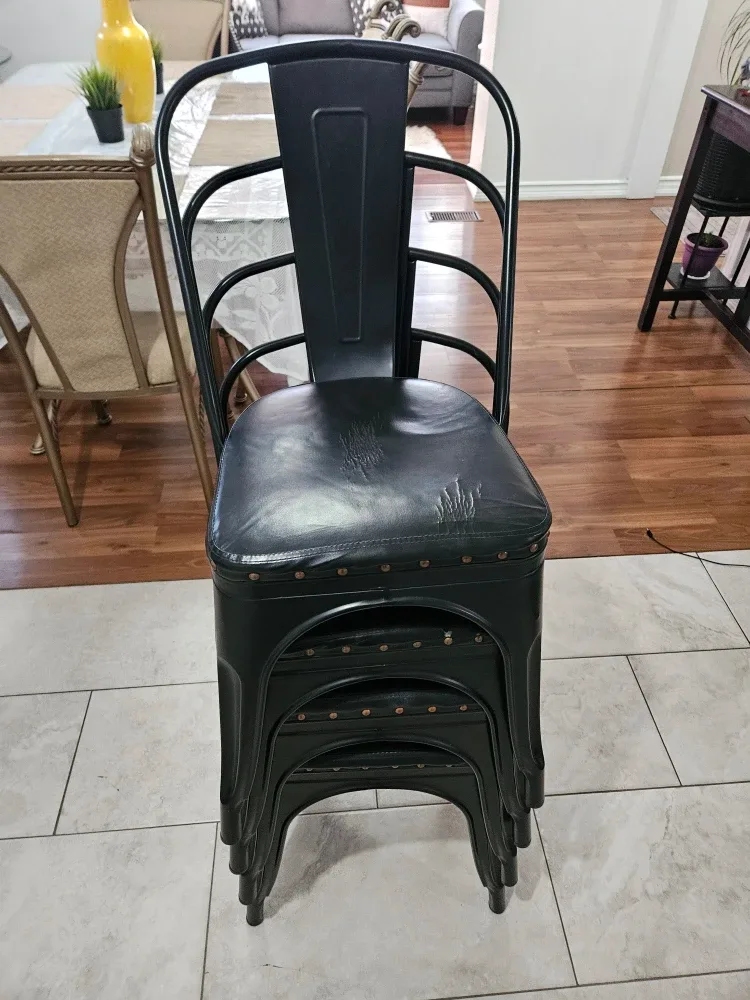 Set of 4 Black Metal Dining Chairs image indicator(3)