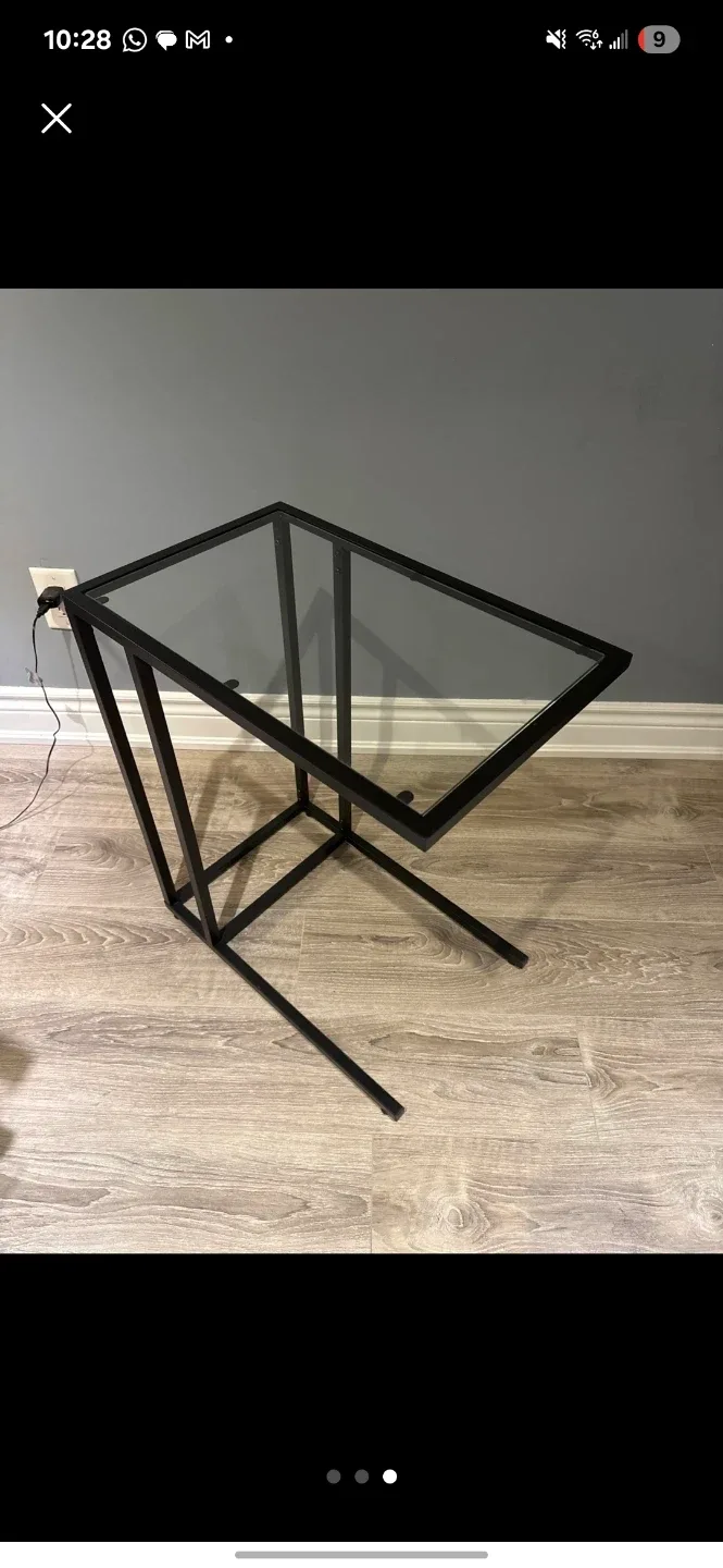 Black Metal & Glass Side / laptopTable image indicator(2)