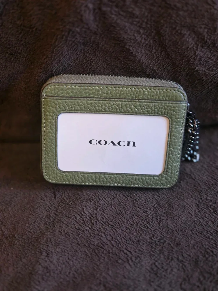 Coach Zip Card Case Wallet - Military Green image indicator(3)