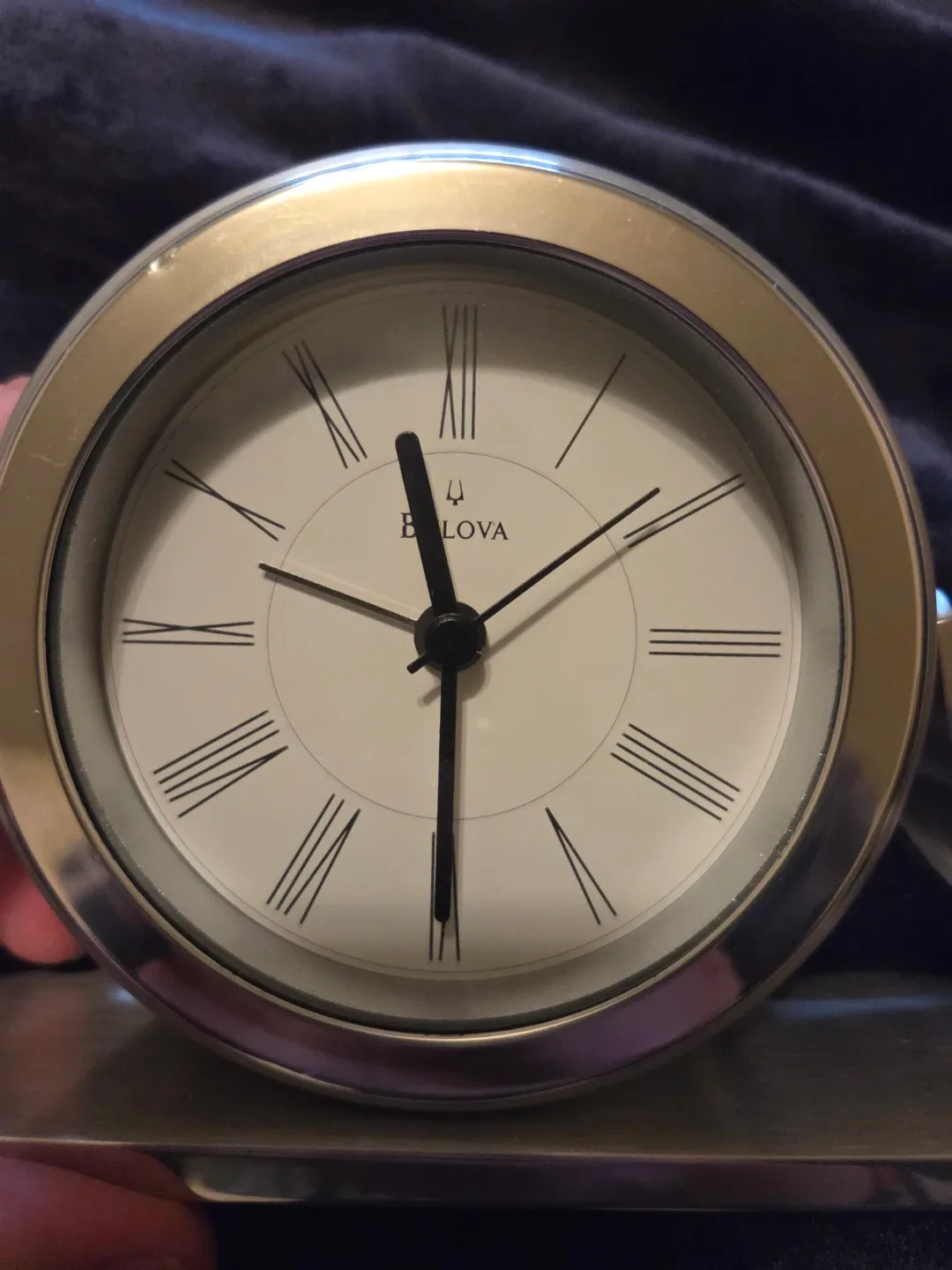 Bulova Table Clock/Alarm - Brushed Silver image indicator(4)