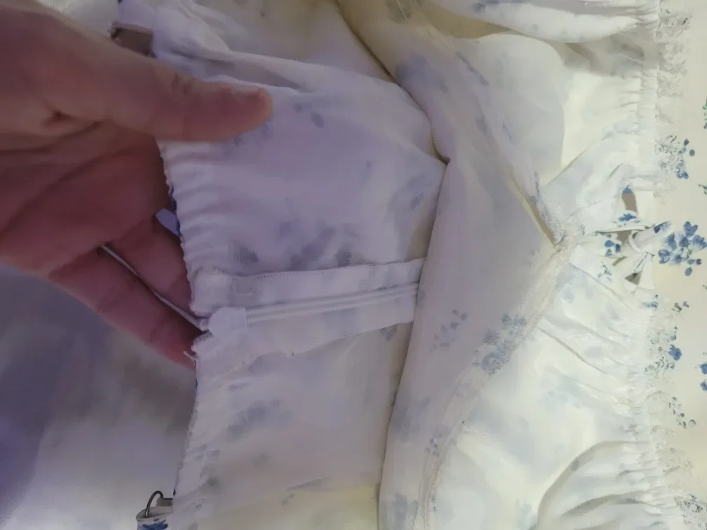 Floral Print Mini Dress - Blue & White image indicator(5)