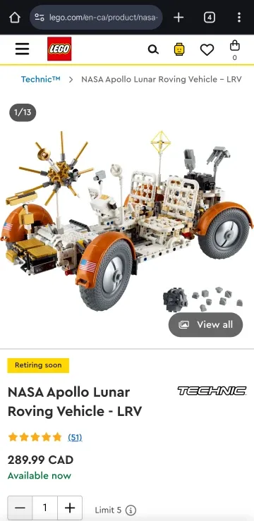 LEGO Technic NASA Apollo Lunar Roving Vehicle - LRV