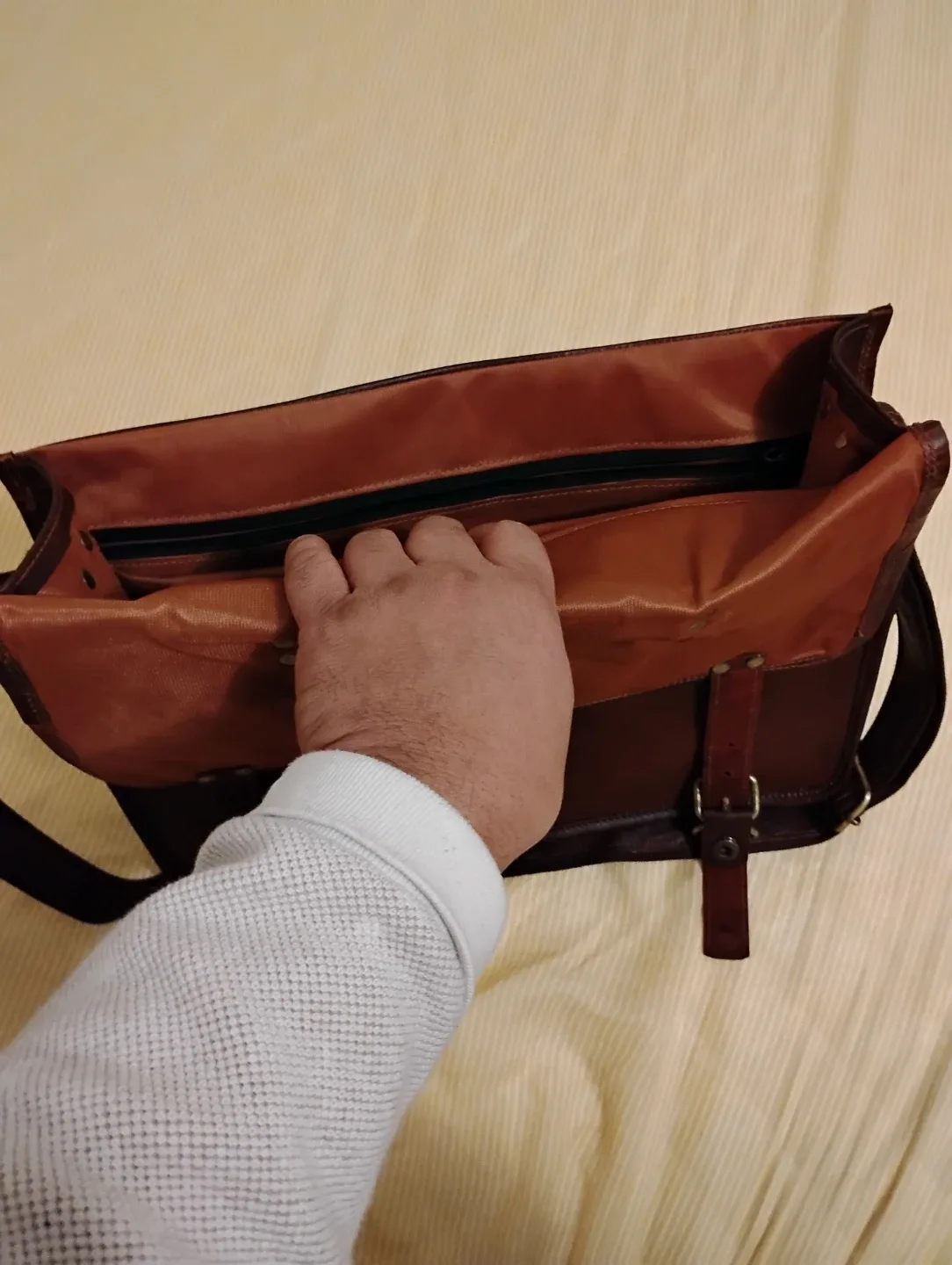 Leather Satchel Bag - Brown image indicator(6)