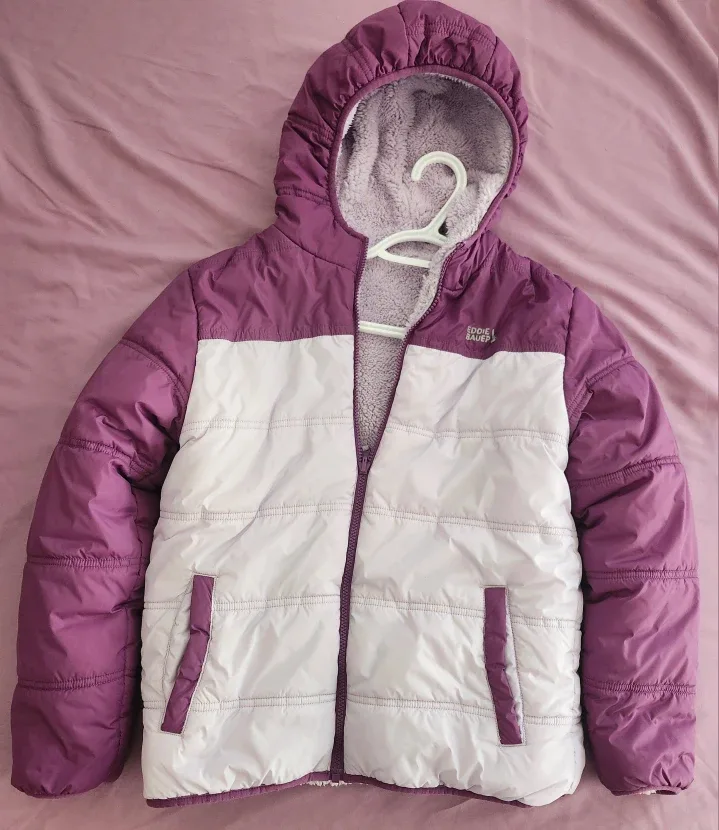 Eddie Bauer Purple & White Puffer Jacket