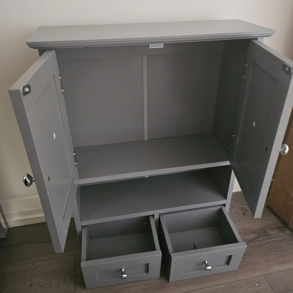 Grey Wall Mounted Bathroom Cabinet - 20"x26"x8" image indicator(3)