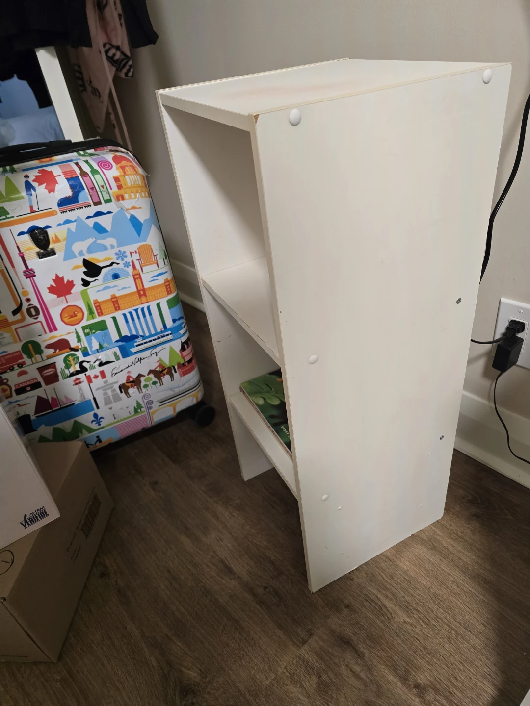White Wooden Shelf Unit - photo 2