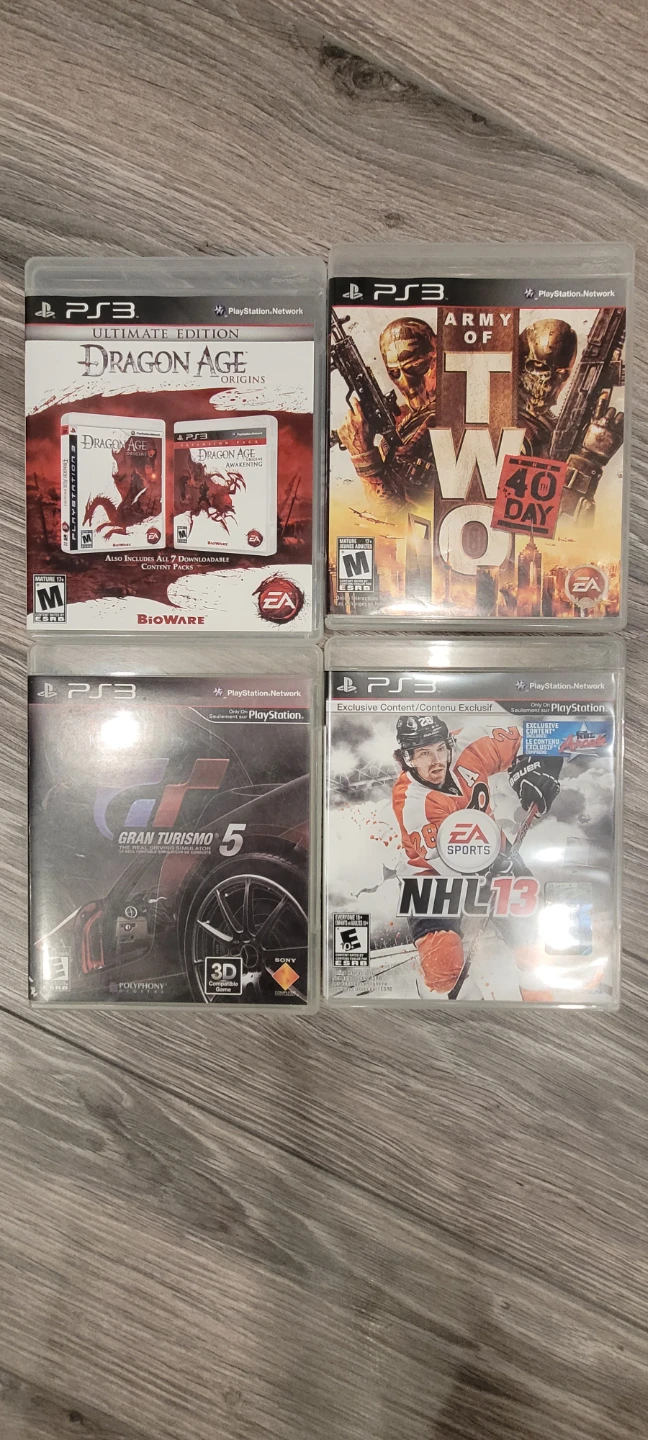 PS3 Games: Dragon Age, Army of Two, Gran Turismo 5 , NHL