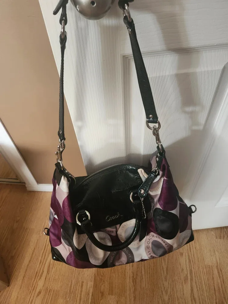 Coach Purple & Black Handbag