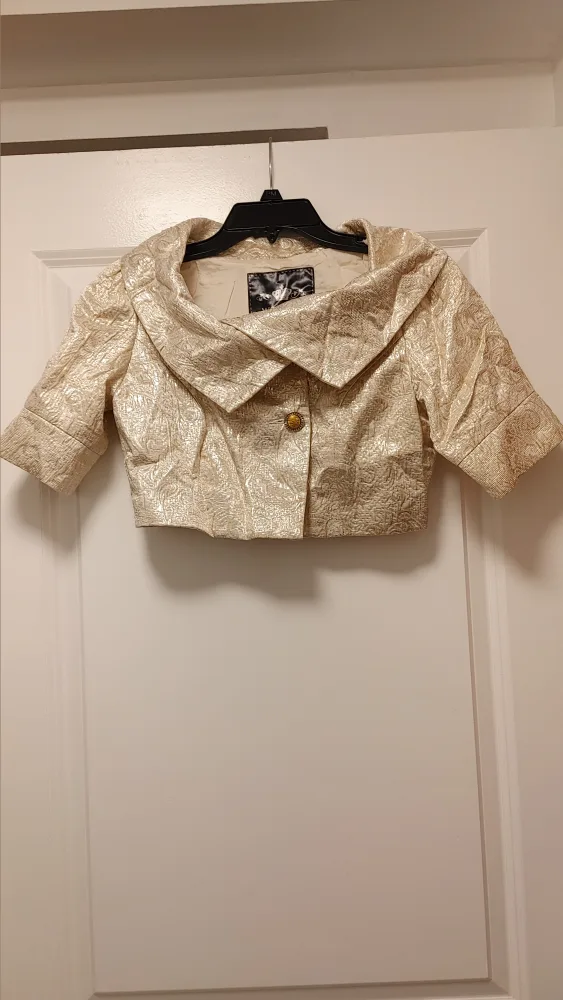 Wet Seal Collection Gold Cropped Jacket size xs
