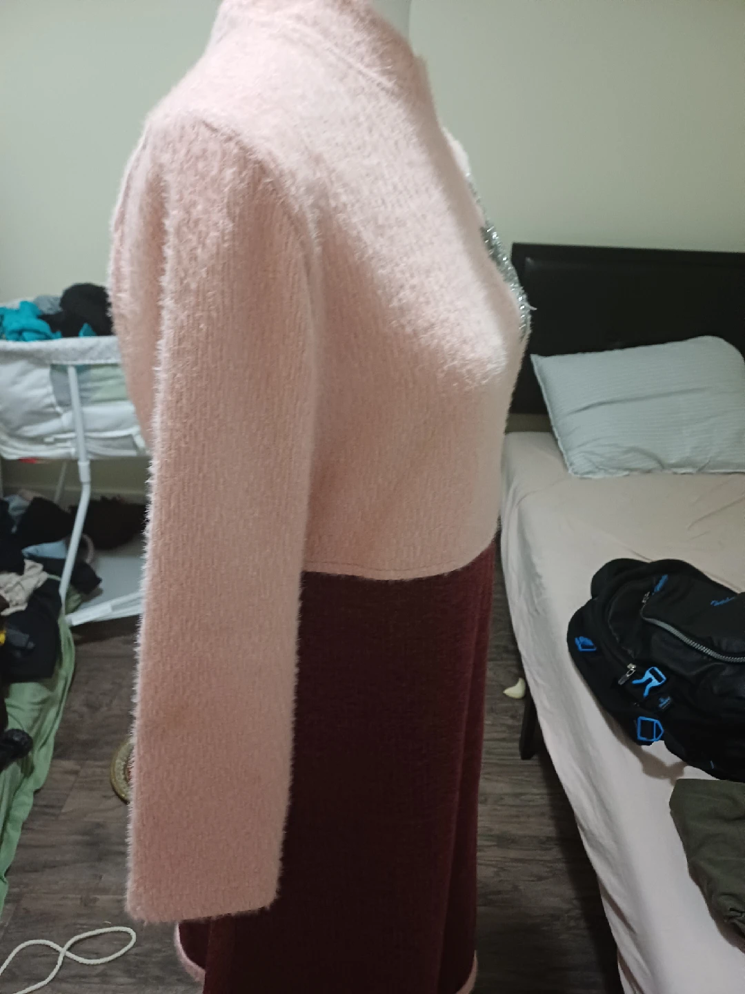 Two-Tone Pink & Burgundy Dress - photo 3