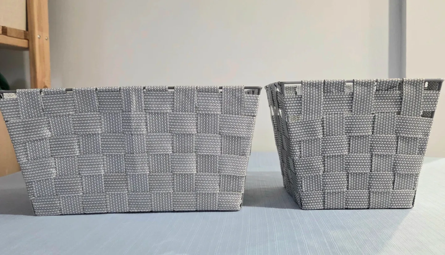 Grey Woven Storage Baskets - Set of 2