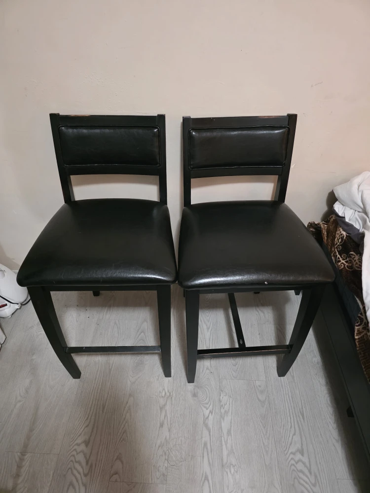 Set of 2 Black Bar Stools