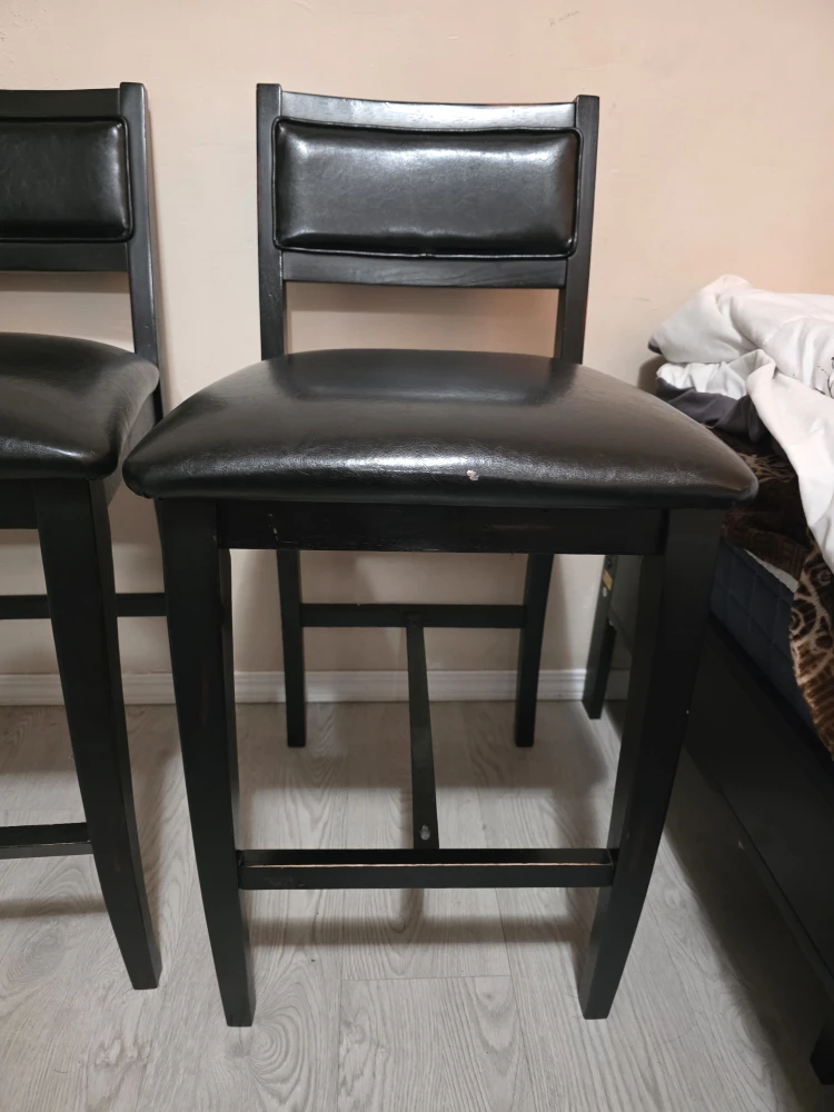 Set of 2 Black Bar Stools - photo 3