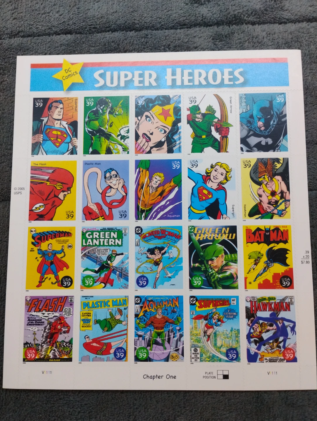 DC Comics Super Heroes USA 39 Stamps