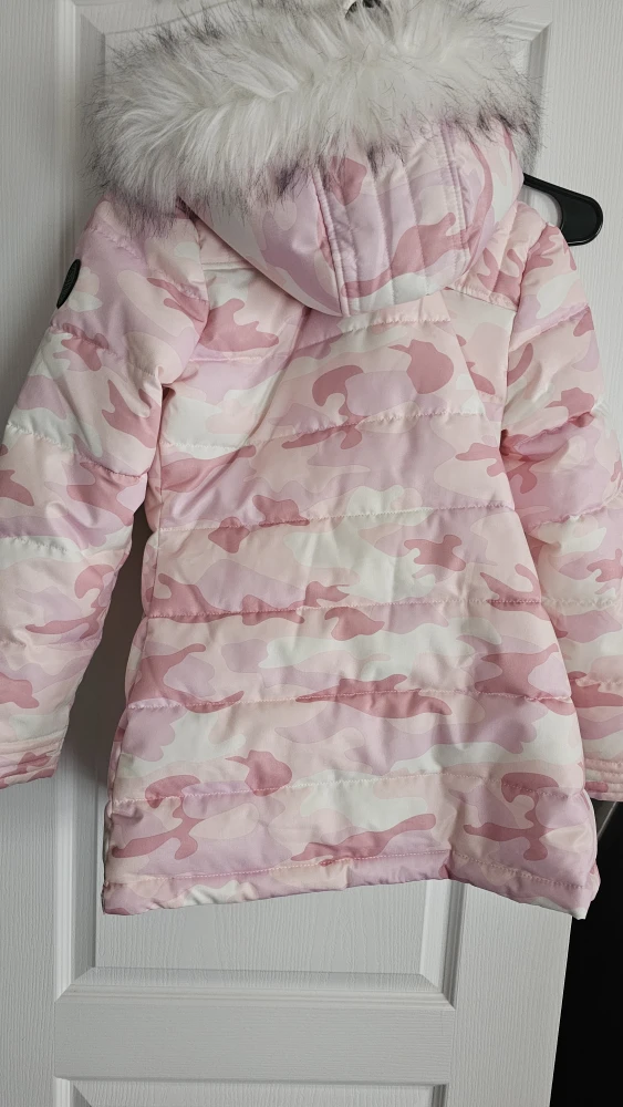 Pink Camo Puffer Jacket with Fur Hood - photo 2
