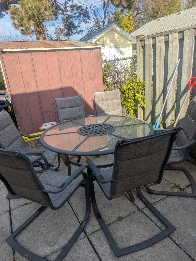 Patio Table and Chairs Set - 5 Pieces