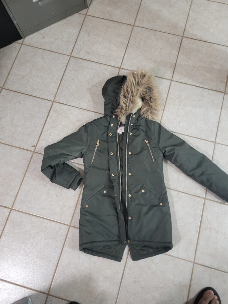 BELLA AND BIRDIE Girls Olive Green Winter Parka - Size L