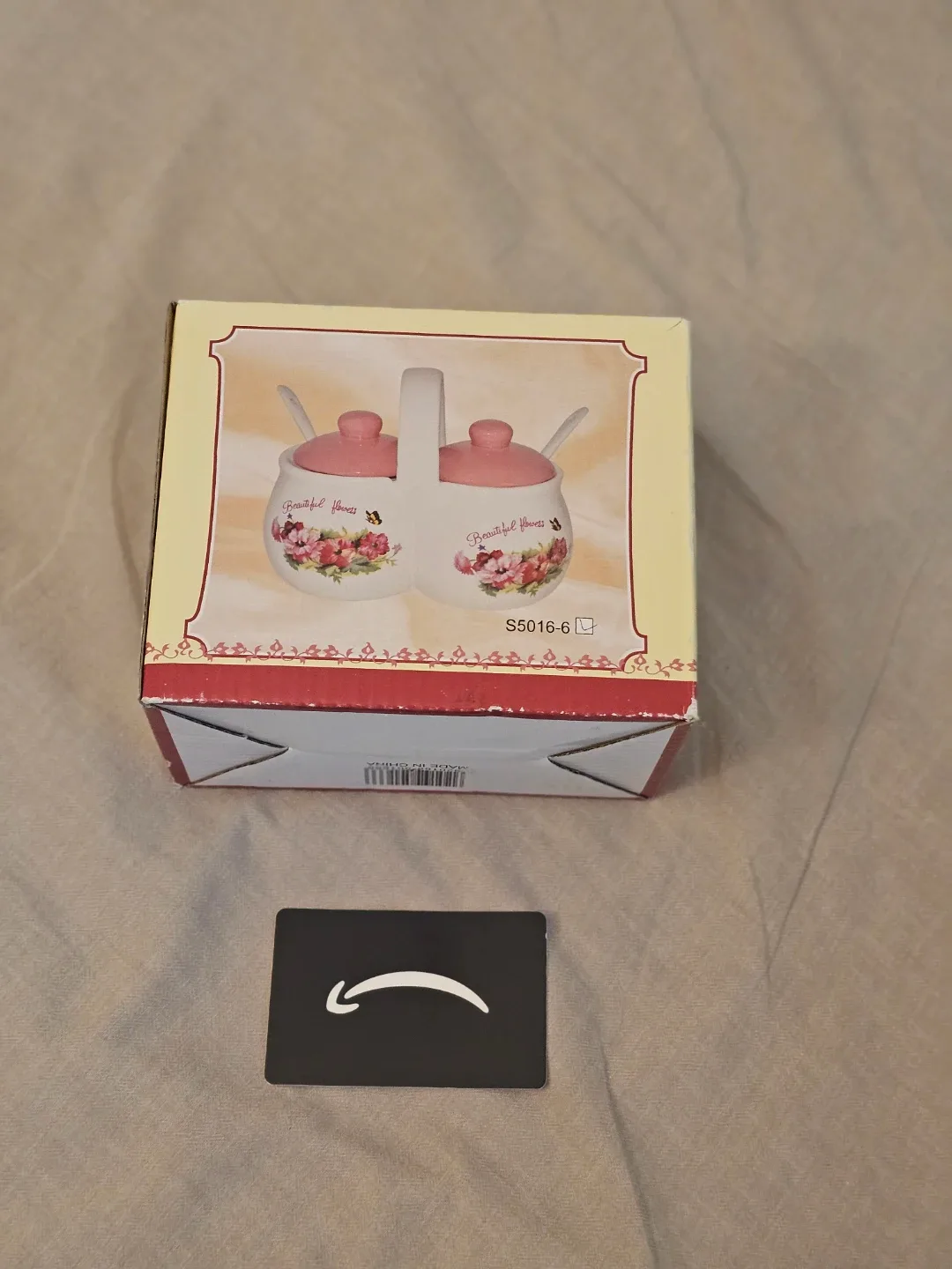 Ceramic Double Condiment Jar with Spoons image indicator(2)