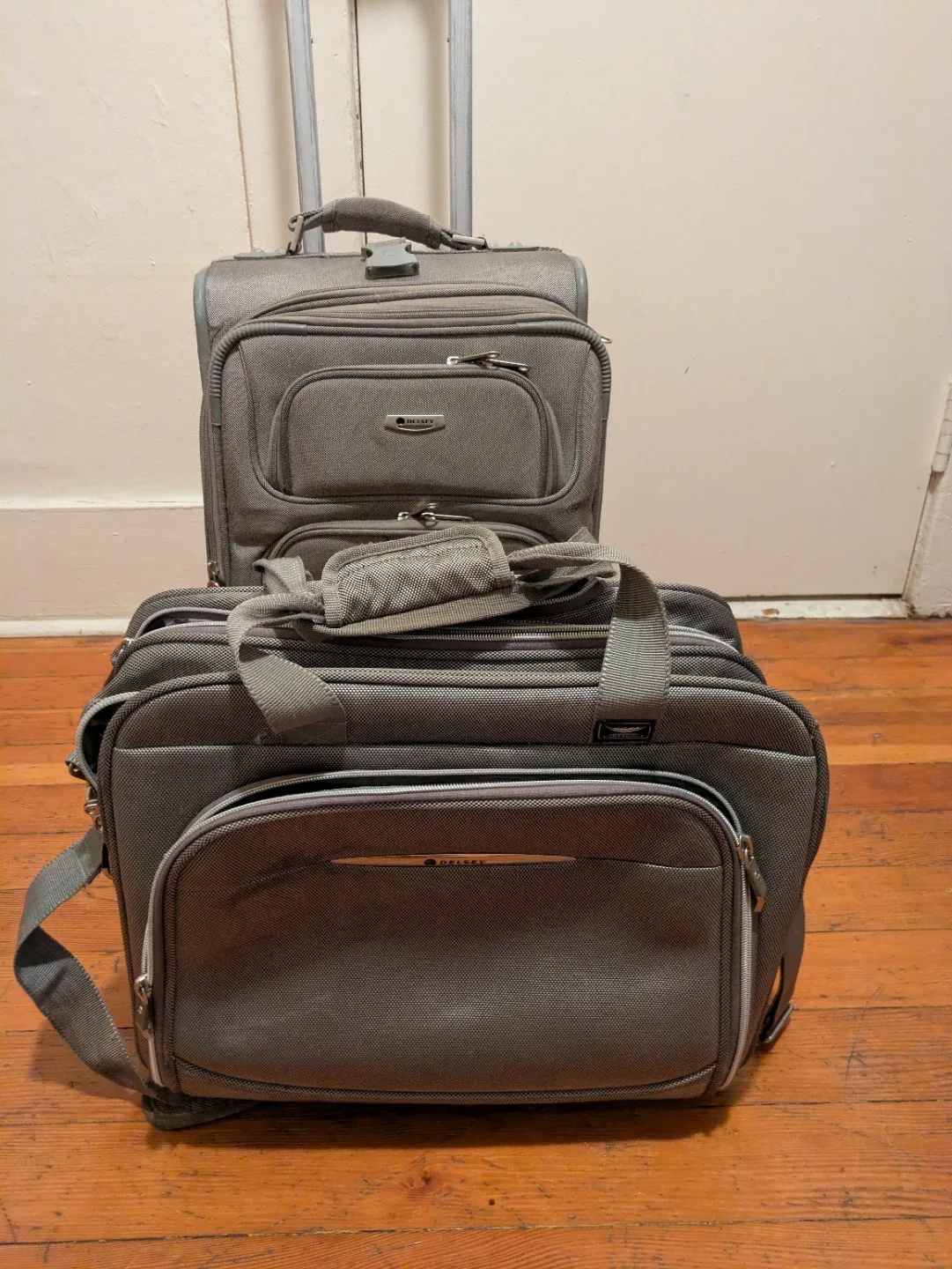 Delsey Grey Rolling Carry-On Suitcase Set image indicator(2)