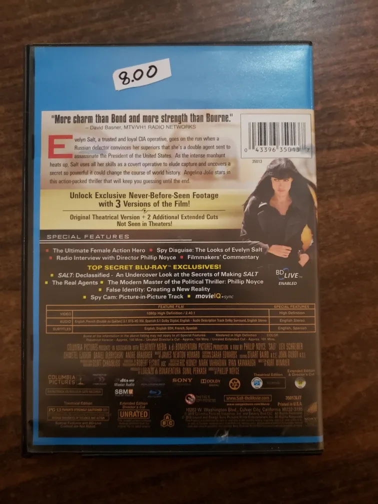 Salt Deluxe Unrated Edition Blu-ray image indicator(2)