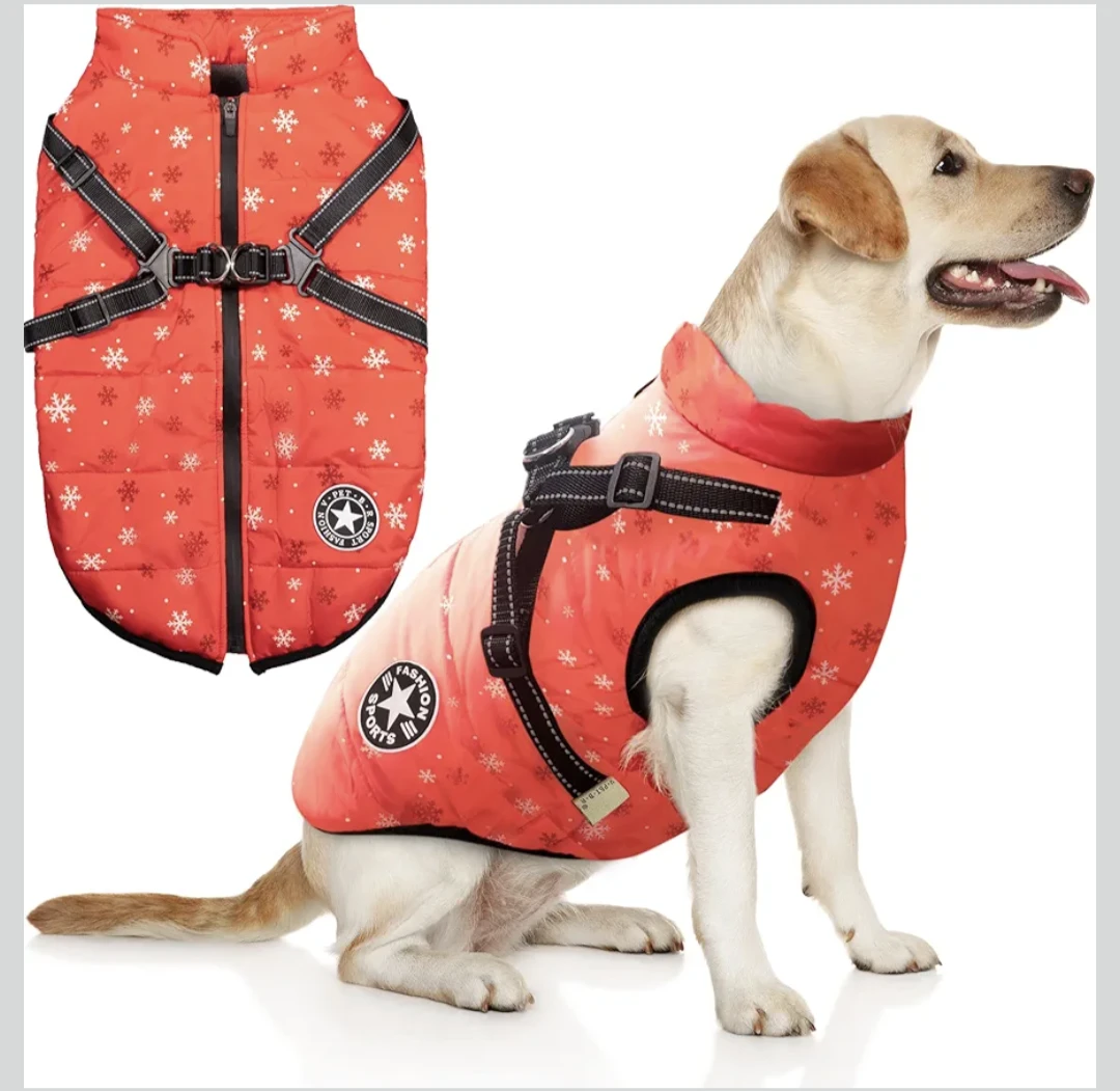 V.Pet B.A Red Snowflake Dog Winter Coat (Size S)