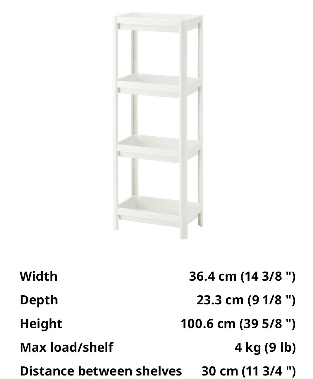 White 4-Tier Plastic Shelf Unit - photo 4
