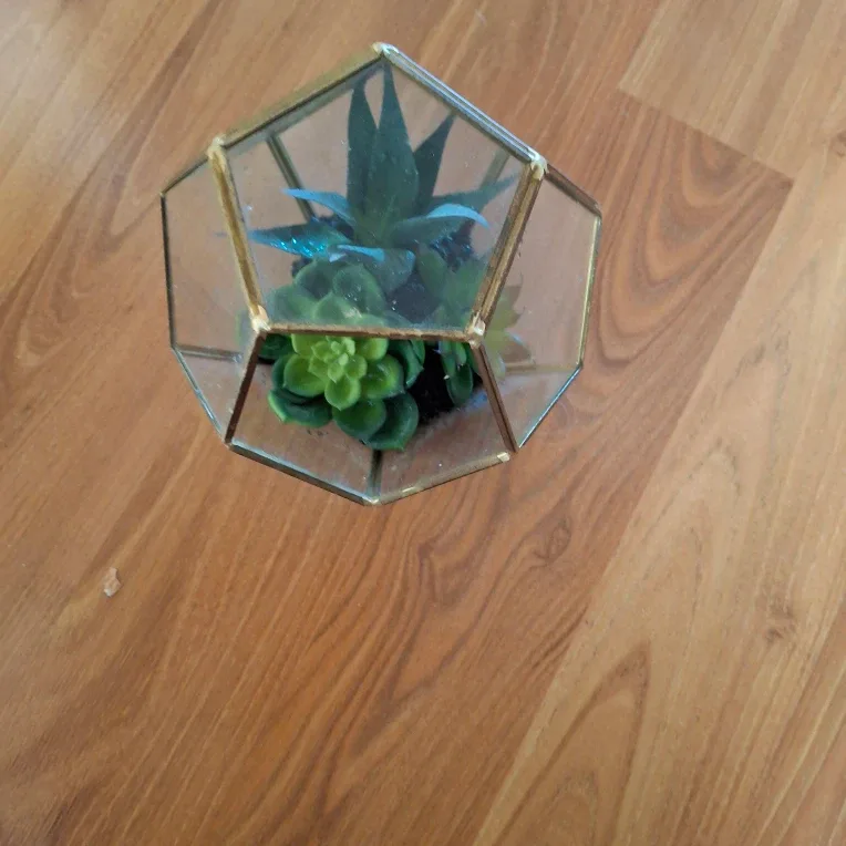 Geometric Terrarium with Faux Succulents
