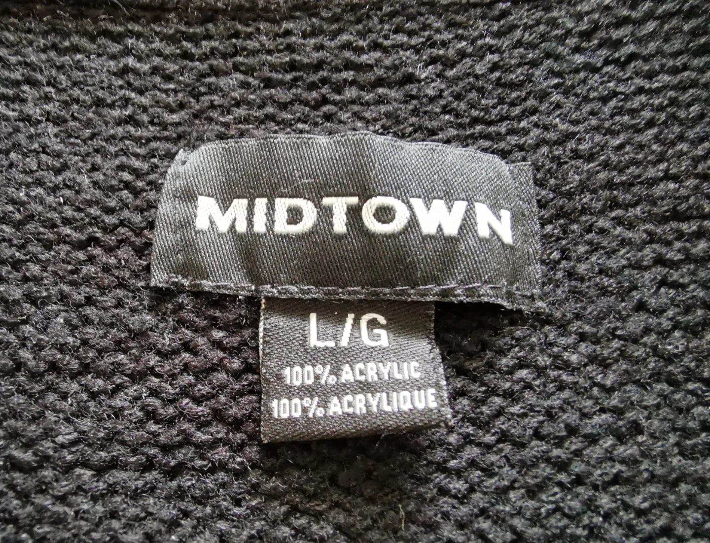 Midtown Black 1/4 Zip Sweater - Size L - photo 3