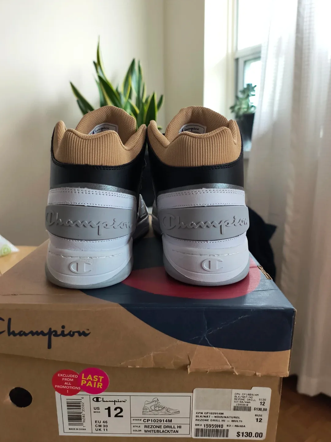 NEW Champion Rezone Drill Hi Sneakers - Size 12 Men image indicator(3)