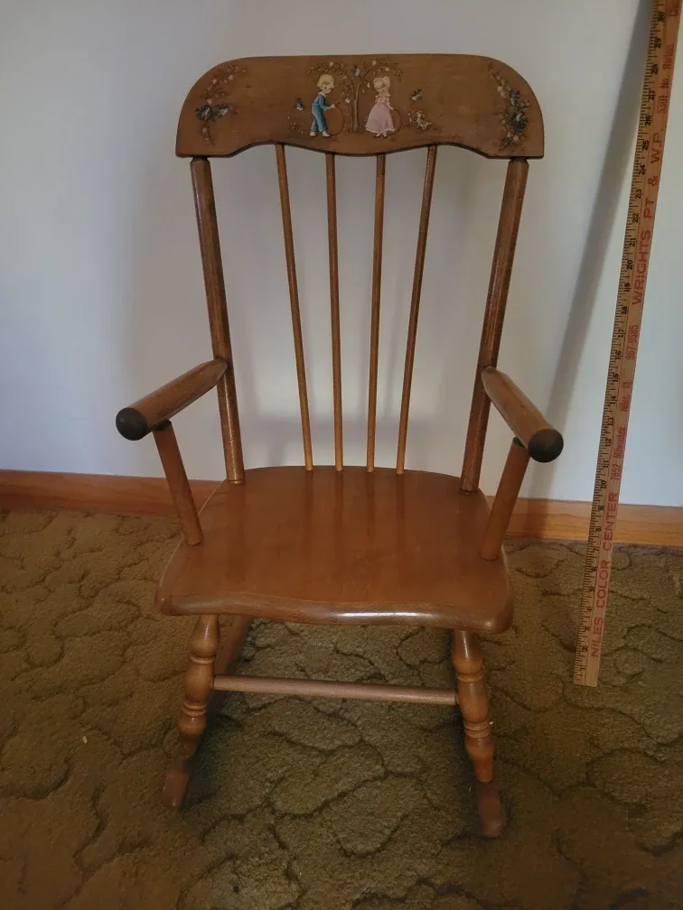 Vintage Childs Wooden Rocking Chair