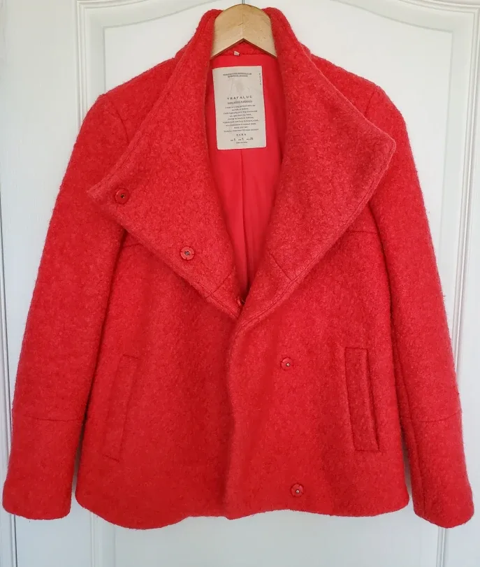 Zara Trafaluc Red Coat - Size S