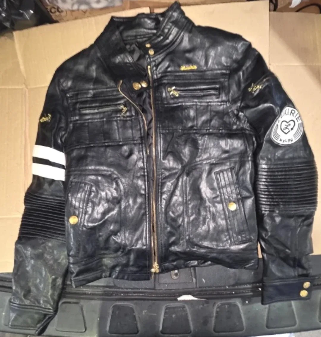 Luminaire Black Leather Jacket Size L