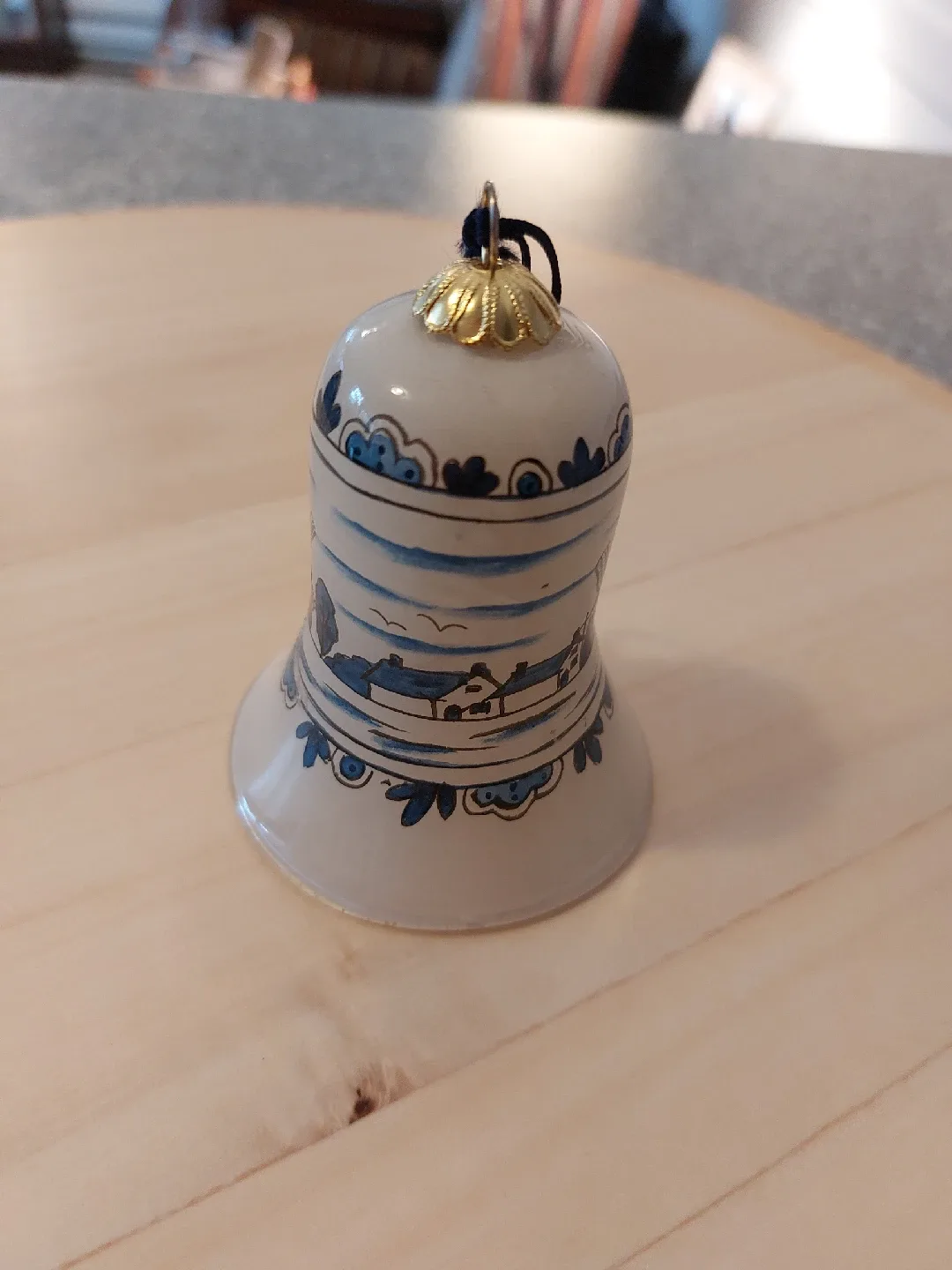 Delft Blue Windmill Bell Ornament in Box image indicator(3)