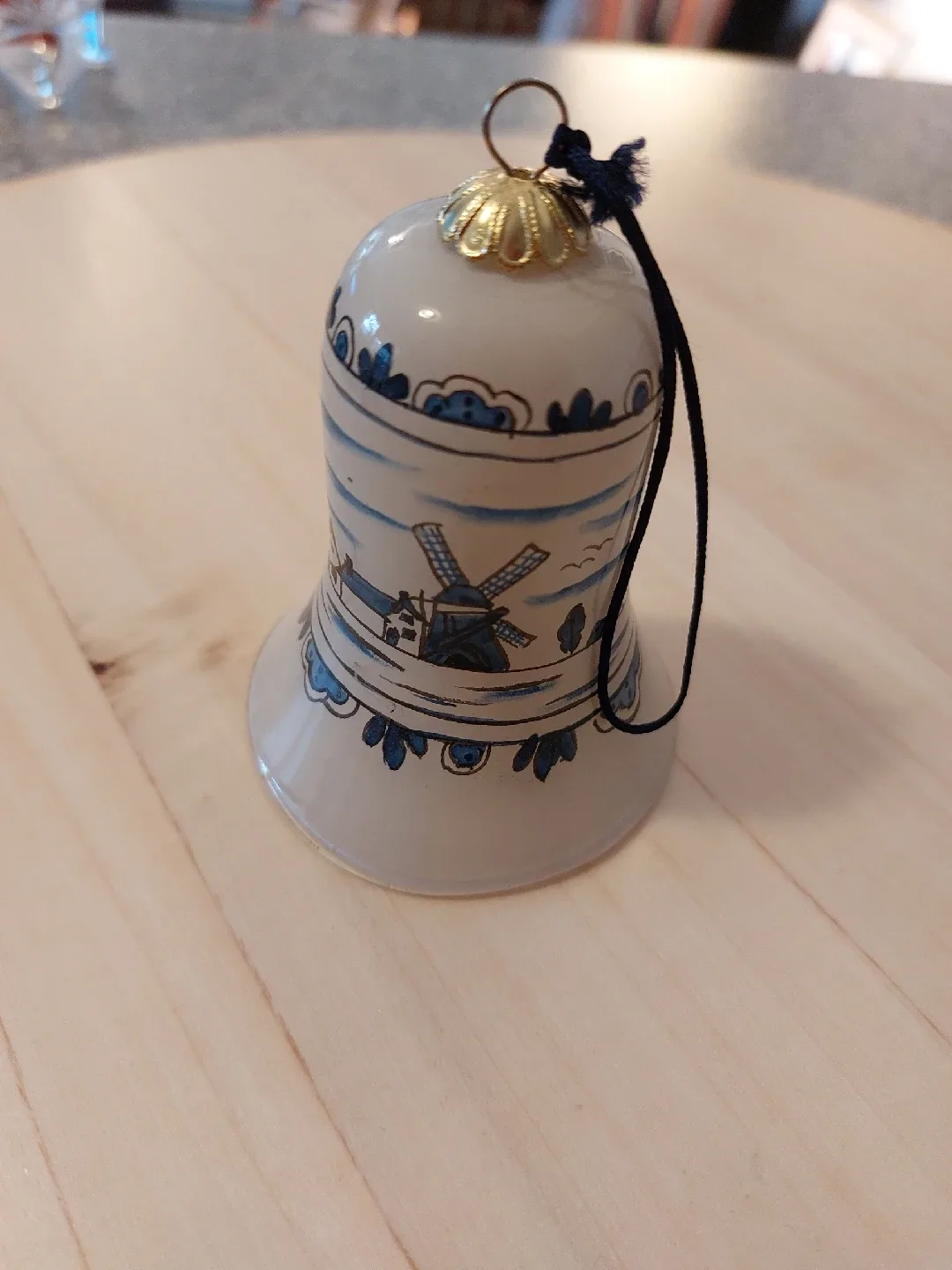 Delft Blue Windmill Bell Ornament in Box image indicator(4)