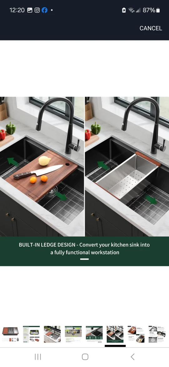 SINKVINE 33-inch Undermount Kitchen Sink Workstation - photo 2