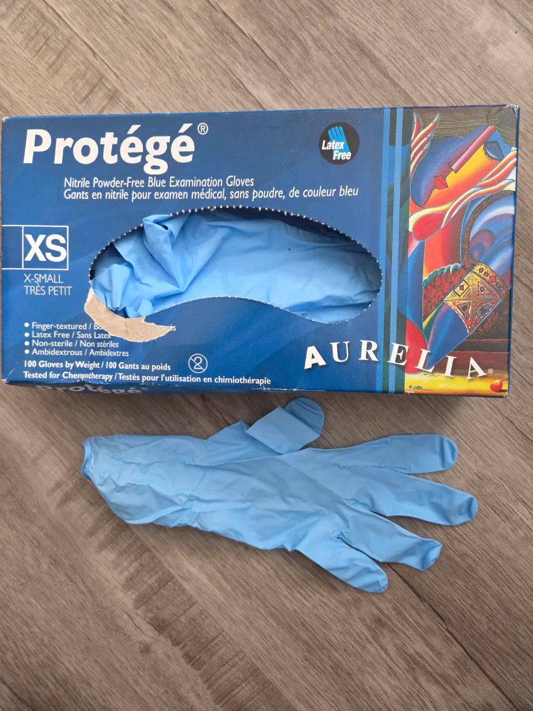 #cleanout Protégé XS Nitrile Blue Examination Gloves
