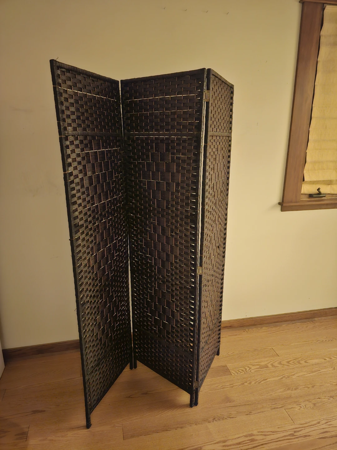 Woven Brown Room Divider / Privacy Scren