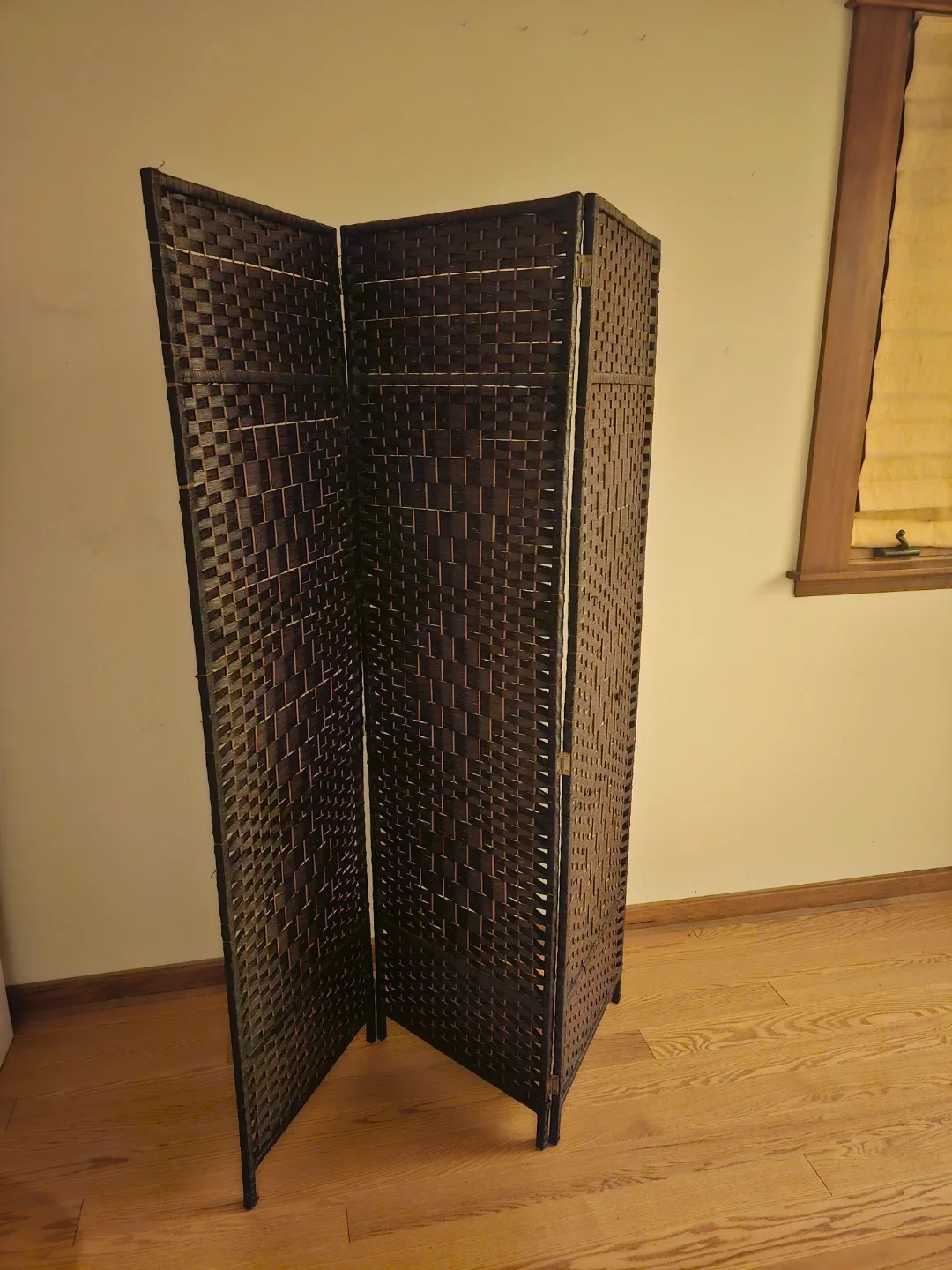 Woven Brown Room Divider / Privacy Scren
