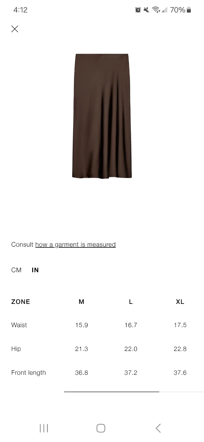 Zara Satin Midi Skirt - Burnt Umber - Size L - photo 2