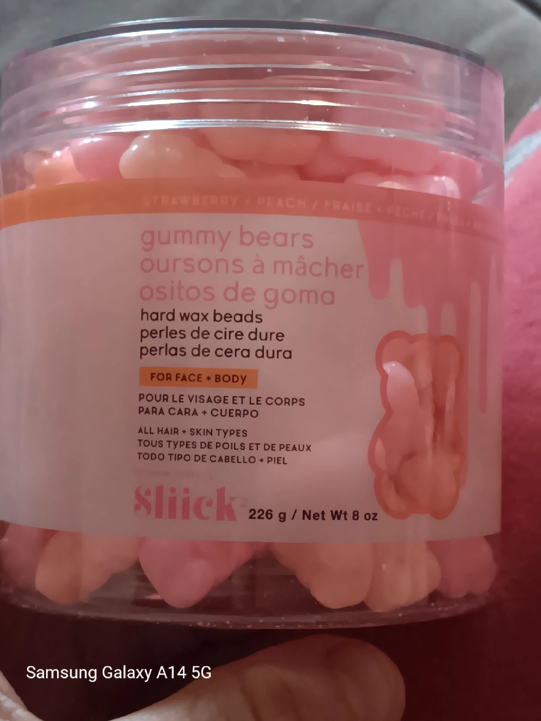 Sliick Strawberry Peach Gummy Bears Hard Wax Beads