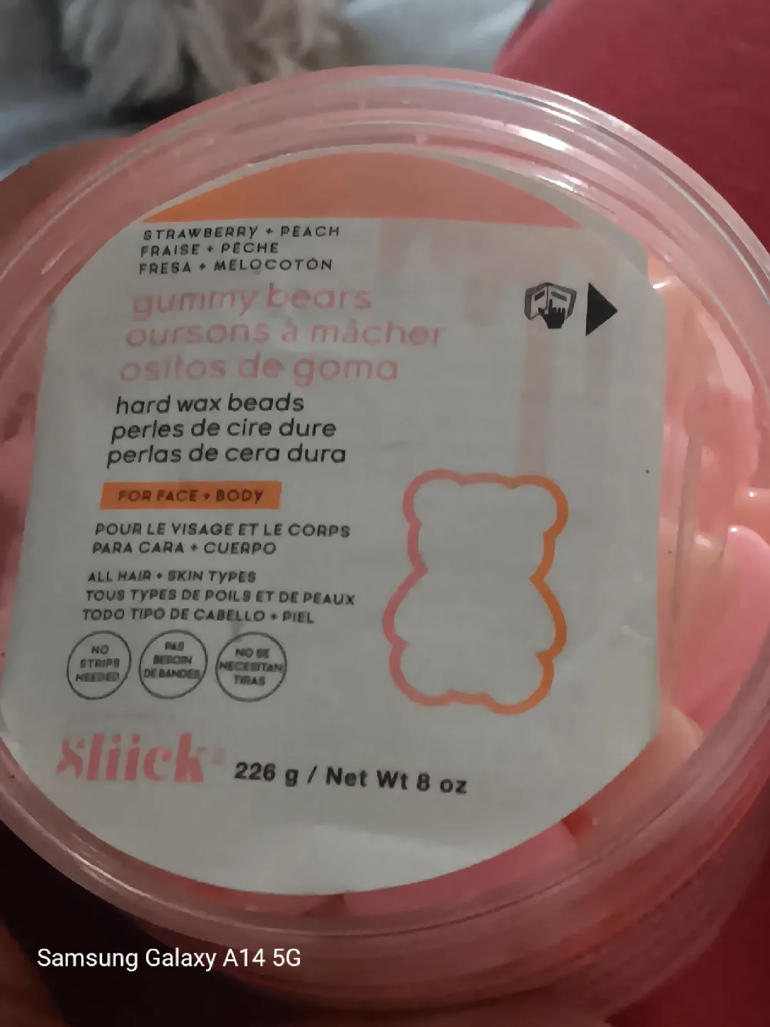 Sliick Strawberry Peach Gummy Bears Hard Wax Beads image indicator(3)