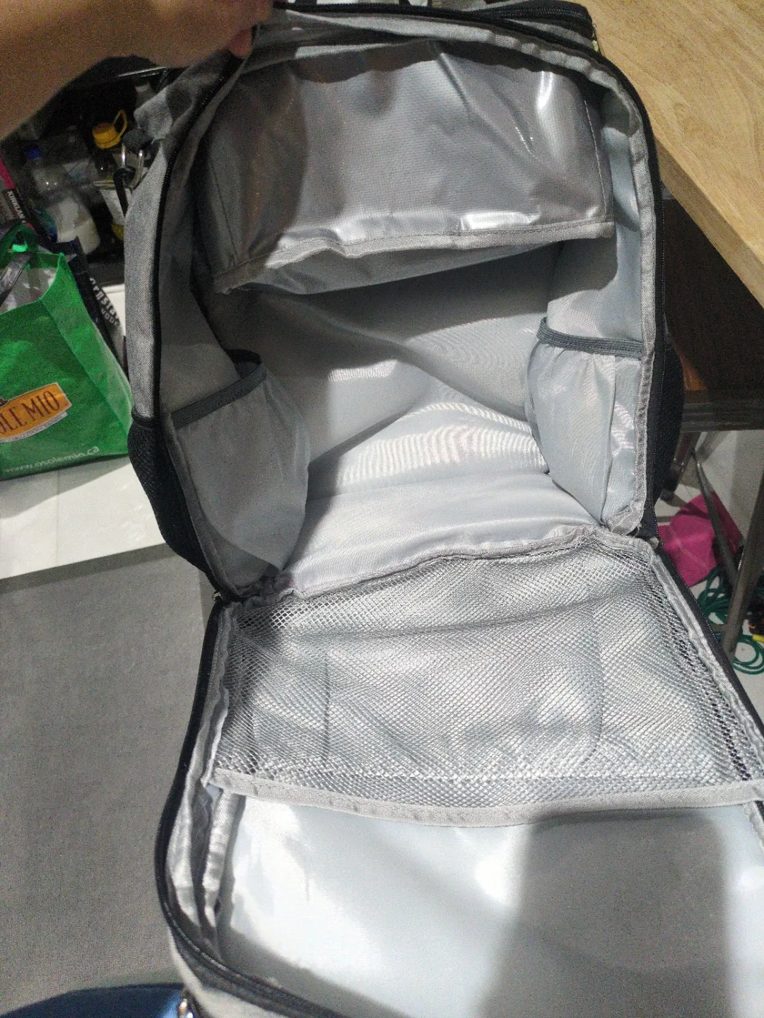 Genny Brodie's Grey Diaper Bag Backpack image indicator(4)