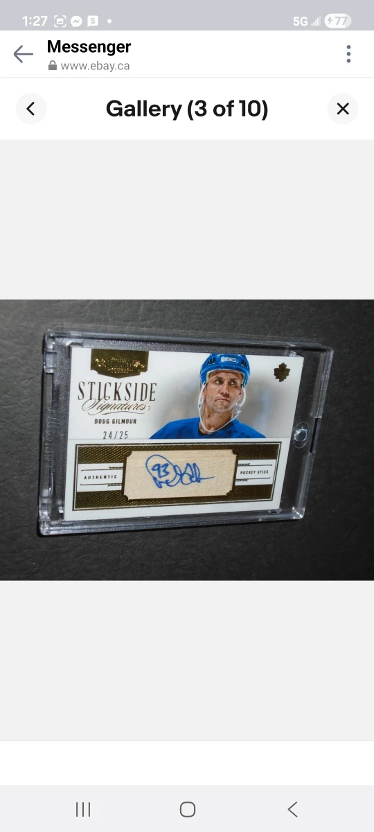 Doug Gilmour Stickside Signature Hockey Card, Maple Leafs - photo 3
