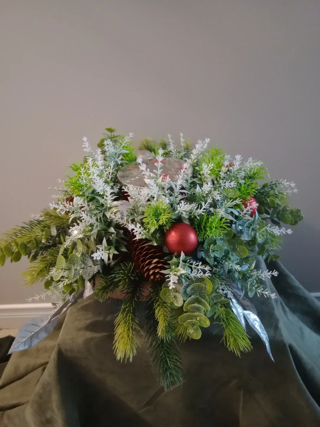 Winter/Christmas Candle Centerpiece